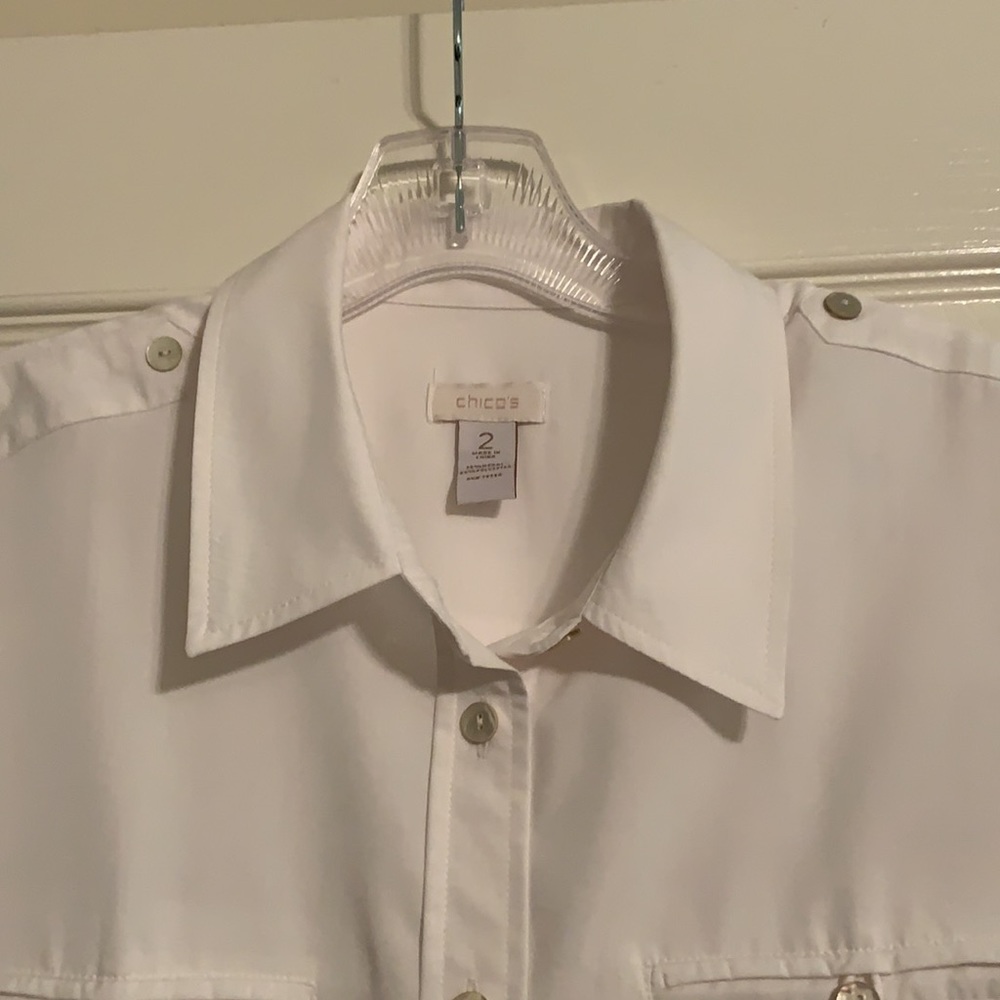 Chico’s Secret Silk Camp Shirt - Picture 3 of 11
